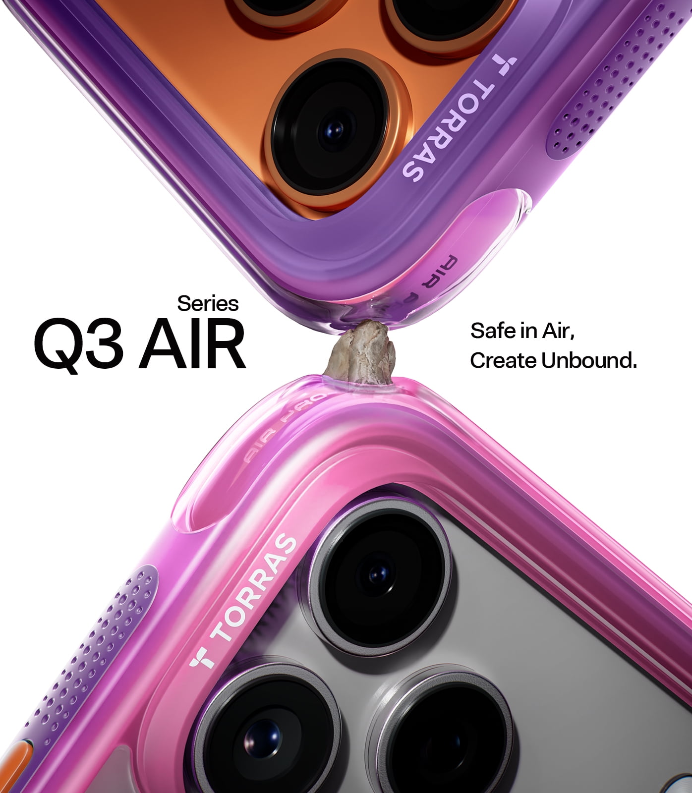 TORRAS Flagship 360 Click-Lock Rotating Stand Case for iPhone 17 Pro | Hardcore Air Cushion Tech | Mil-Grade Protection | Fit for MagSafe | Camera Control | Ostand Q3 Air 6.3" Midnight Aurora Purple