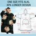 thumbnail image 4 of Oversized Wearable Blanket Hoodie,Green and Black Christmas Plaid Santa Pattern Sherpa Blanket Hoodie with Super Pockets,Super Warm Fuzzy Pullover for Women & Men, 4 of 6