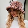 thumbnail image 2 of Breezora Women's Zebra Print Bucket Hat Winter Warm Fluffy Fisherman Cap for Fashion Outdoor Use Pink, 2 of 8