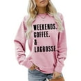 thumbnail image 2 of UJNDER Women's Crewneck Sweatshirt Letter Print Regular Shoulder Pullover Long Sleeve Casual Pink M, 2 of 4