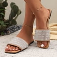 thumbnail image 2 of Bmisegm Women Sandals Fashionable New Pattern Water Diamond Decoration Open Toe Breathable and Comfortable Non Slip Beach Casual Shoes Womens Sandals Summer Brown 8.5, 2 of 9