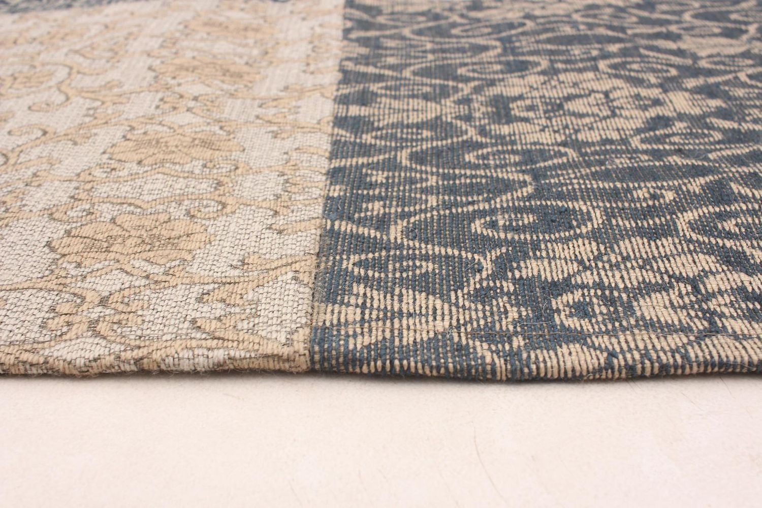 ECARPETGALLERY 5'8" x 7'7" Transitional Collage Handmade Area Rug for Living Room, Dining Room and Bedroom in Blue