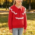 thumbnail image 4 of Jalioing Girls Cute Sweaters Long Sleeve Collared Sweater Pullover Fashion Casual Thermal Knit Tops Winter Clothes, 4 of 7