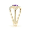 thumbnail image 3 of ANGARA Natural Diagonal Marquise Amethyst Ribbon Shank Ring in 14K Yellow Gold for Women (Size-10x5mm) | February Birthstone, Birthday, Anniversary, Jewelry Gift for Women | Natural Amethyst Ring, 3 of 9