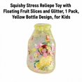 thumbnail image 2 of Squishy Relaxation Toy with Floating Fruit Slices and Glitter, 1 Pack, Yellow Bottle Design, for Kids, 2 of 3