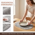 thumbnail image 4 of Unique Bargains 6Pcs Faux Leather Table Decor Placemats Black Gray 17.7x11.8inch, 4 of 6