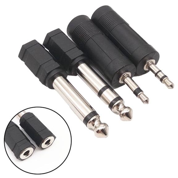 LQCrafK 4PCS 3.5mm to 6.35mm Stereo Headphone Adaptor Connector Converter 6.3mm 1/4 Inch