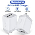 thumbnail image 2 of AILKIN USB Wall Charger,USB Charger Block Adapter,3.1A/2PACK Multi Port Fast Charging Station Power Base USB Charger Block Plug for iPhone Wall Charger Block,White, 2 of 6