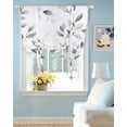 thumbnail image 2 of Gray Leaves Tie Up Curtains for Window, Thermal Insulated Balloon Shade Adjustable Rod Pocket Curtains Valance Panels for Kitchen Bathroom Cafe 46 x 63 Spring Rustic Branches Botanical, 2 of 6