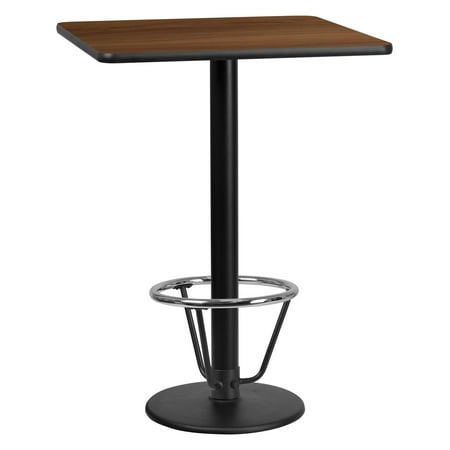 Flash Furniture 30 in. Square Table Top with 18 in. Round Table Base and Foot