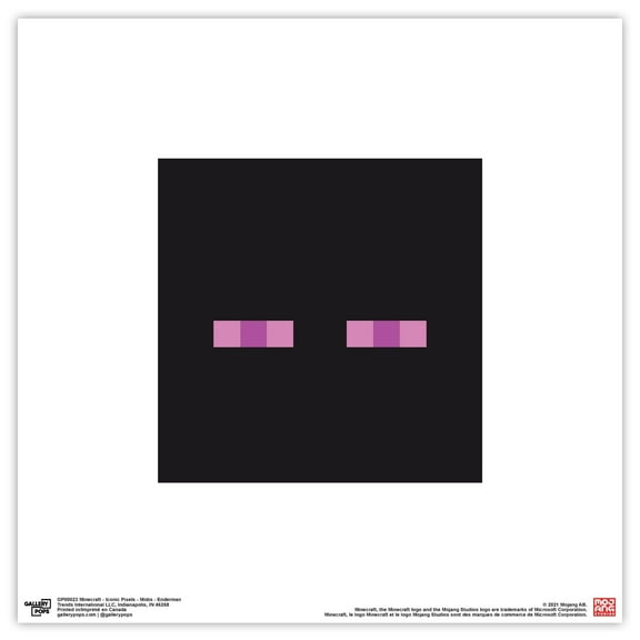 Gallery Pops Minecraft: Iconic Pixels - Mobs - Enderman Wall Art, Unframed Version, 12" x 12"