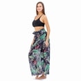 thumbnail image 4 of Lu's Chic Women's Sarong Beach Cover Up Light Beach Skirt Hawaiian Sheer Spring Soft Sexy Flowy Wrap Bikini Cover Up Navy Leaf One Size, 4 of 4