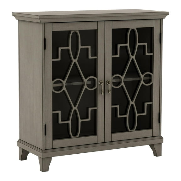 Furniture of America Garville Transitional Wood 2-Shelf Hallway Cabinet in Gray
