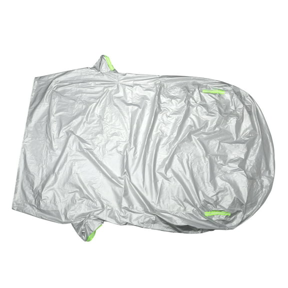 Unique Bargains Front Half Car Cover Waterproof 264x120cm Outdoor Half Cover Aluminum Film Cotton Silver Tone