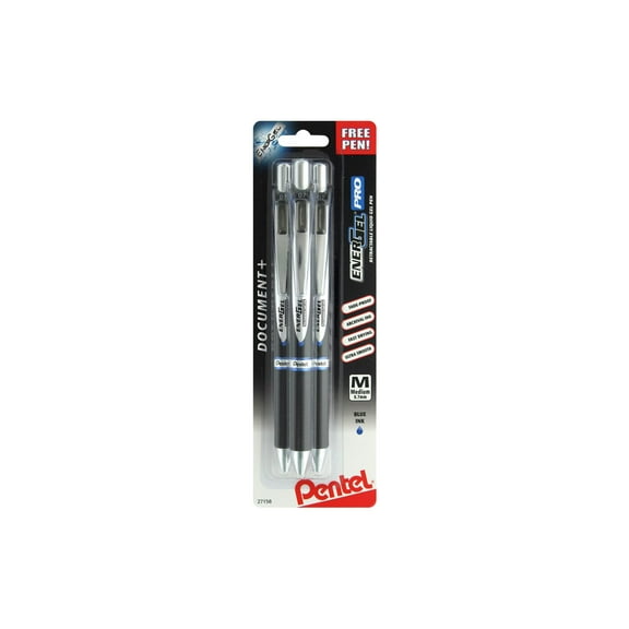 Pentel EnerGel Pro Permanent Gel Ink Pen, (0.7mm) Medium Point, Blue Ink, 2-Pk (BLP77BP2C)