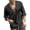 Black, variant on Men's Long Sleeve Cotton Linen Shirts Lace Up Solid Color Mid Sleeve Fashion Casual Shirts Casual Summer Beach T Shirts