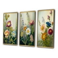 thumbnail image 3 of Designart "Painted Wildflowers in Bloom IV" Floral Bouquet Framed Wall Art Set Of 3 - Cream Traditional Frame Gallery Set For Office Decor, 3 of 6