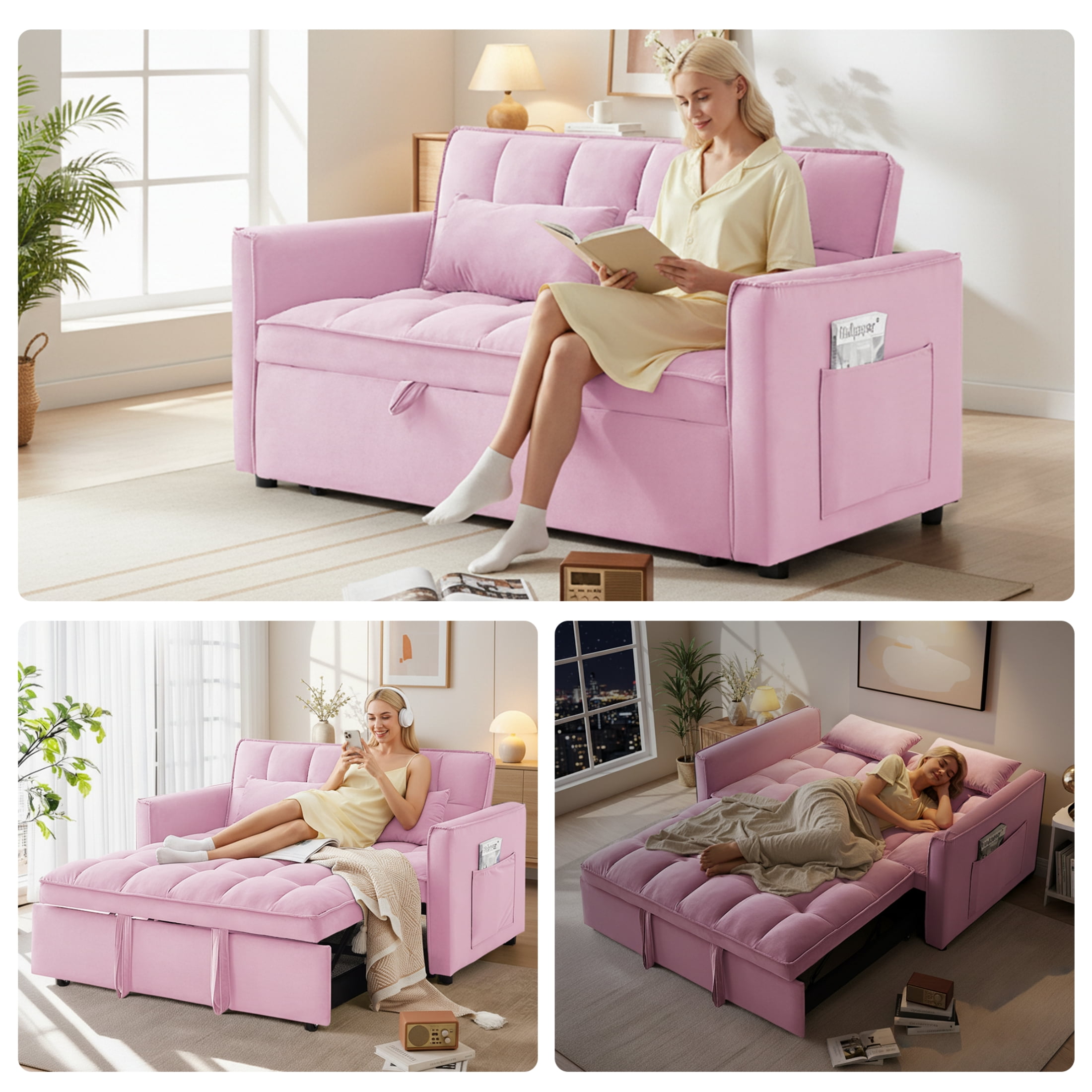 Sofa Bed, Pink