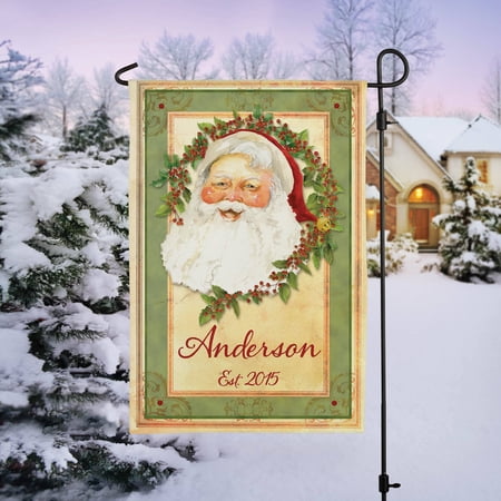 Happy Santa Personalized Garden Flag