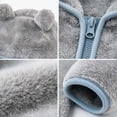 thumbnail image 3 of hengsof Toddler Boys Girls Hooded Fleece Jacket Long Sleeve Coat Cute Bear Hoodie Zip Up Fall Winter Warm Outwear with Pocket 1-5Y, 3 of 7