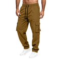 thumbnail image 4 of LTTVQM Mens Cargo Pants Ripstop Drawstring Waist Stretch Fishing Hiking Pants Outdoor Workout Breathable Casual Work Trousers with Multi Pockets, 4 of 6