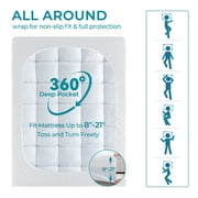 BDEUS Twin Size Extra Thick Mattress Topper, Cooling Mattress Pad Cover, Pillow Top Protector with 8-21 inch Deep Pocket, White
