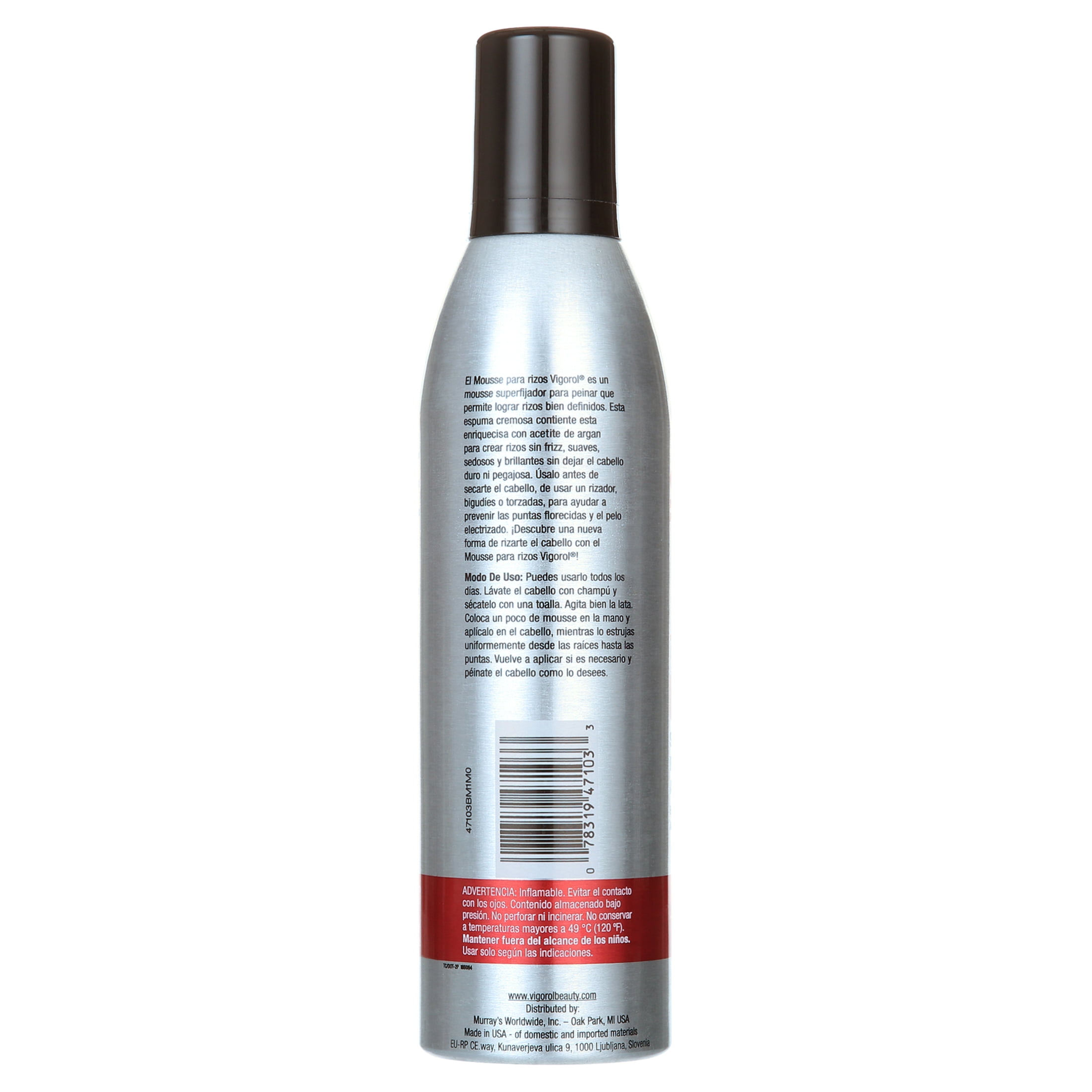 Vigorol Curling Mousse, 12 oz., Frizzy Hair Type, Moisturizing, Anti-Frizz, Unisex