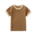 thumbnail image 3 of Esaierr Girls Boys Cotton T-Shirt Solid Colours Summer Short Sleeve Tees Tops 2-6 Years Comfortable Crewneck Bottom Shirt for Toddler Kids, 3 of 9
