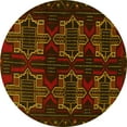 thumbnail image 1 of Ahgly Company Machine Washable Indoor Round Persian Yellow Traditional Area Rugs, 3' Round, 1 of 4