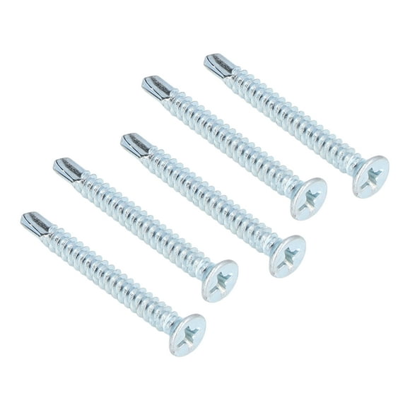 Self Drilling Screw Assortment, Cross Self Drilling Screws Kit Corrosion Resistant Full Thread for Wood Work