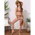thumbnail image 5 of DARING DIVA Women's 2 Piece Leaf Print Color Block Bikini Set M Brown, 5 of 6