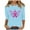 Sky Blue, variant on IROINNID Reduced Breast Cancer Pullover for Women Breast Cancer Awareness Loose Printed Loose T-shirt 3/4 Sleeves Blouse Round Neck Tops,Purple