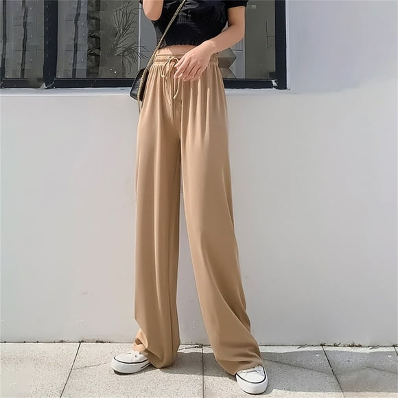 Pantalones casuales para mujer, pantalones anchos para mujer, pantalones largos, pantalones casuales sueltos, elegantes y modernos