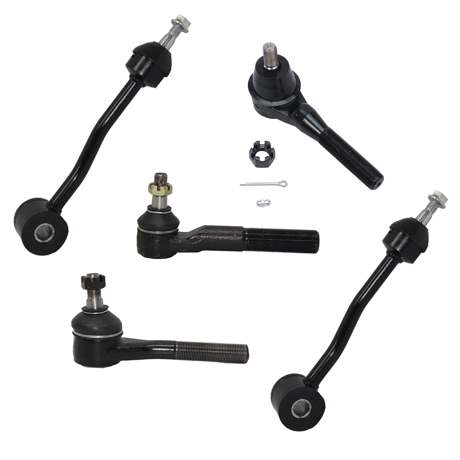 Detroit Axle - Front 11pc Suspension Kit for 97-06 Jeep Wrangler TJ, 4 Ball Joints 3 Tie Rods 2 Sway Bars 1 Drag Link 1 Track Bar 1998 1999 2000 2001 2002 2003 2004 2005 Replacement
