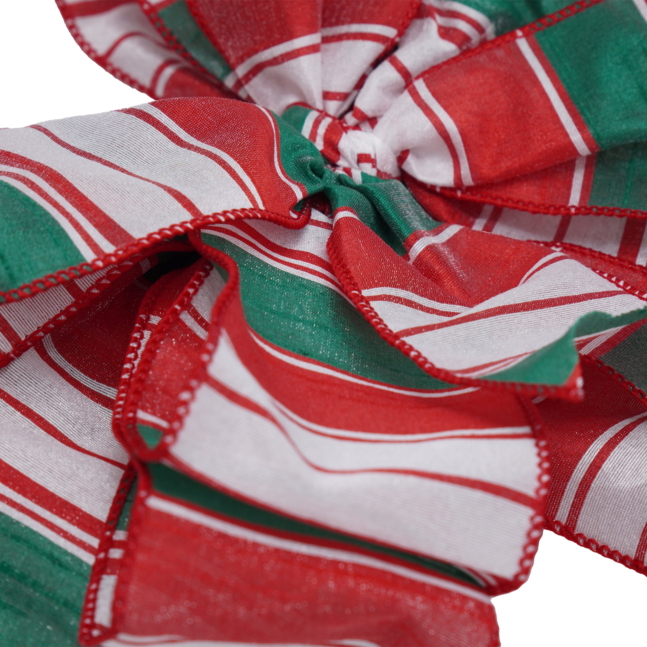 Red/Green/White Striped Decorative Christmas Bow, 30", by Holiday Time