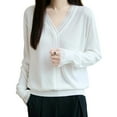 thumbnail image 6 of shoper Wool Sweater Women Pullover Lightweight 2025 Fall Winter Long Sleeve V Neck Lace Splicing Solid Color Casual Sweater Tops, 6 of 6