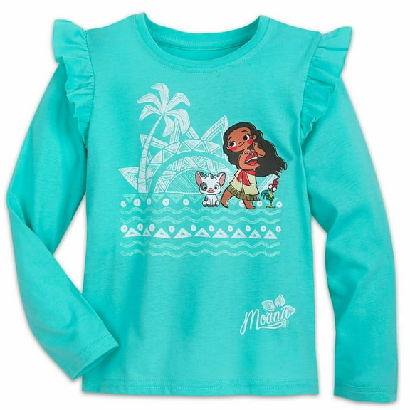 Disney Store Moana Long Sleeve T Shirt Girl Size 5/6