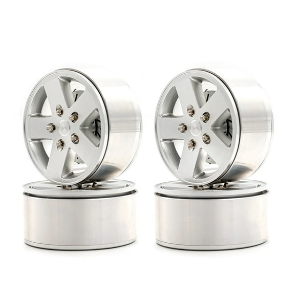 Yeacher Aluminum Alloy Wheel Rim Beadlock Wheel Rims Hub 4pcs 2.2inch Replacement for 1/10 TRX4