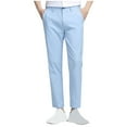 thumbnail image 1 of Summer Savings Mrasaso Men Pants, Man Solid Color Straight Barrel Pockets Button Full Length Pants, 1 of 6