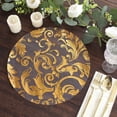 thumbnail image 5 of Efavormart 10 Pack Metallic Gold Sheer Organza Round Placemats with Swirl Foil Floral Design, 13" Disposable Dining Table Mats, 5 of 10