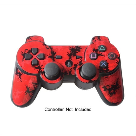 Skin Stickers for Playstation 3 Controller - Vinyl Sticker for DualShock 3 Wireless Game PS3 Sixaxis Controllers - Protectors Sticker Controller Decal Digicamo Red