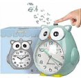 thumbnail image 1 of Non-ticking Owl Children's Alarm Clock With Night Light, Snooze Function - Loud Battery Operated Children's Alarm - Green, 1 of 5