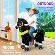 PonyCycle Kid-Powered Ride-On Horse Toy, No Battery, Hand Brake, Ages 4–7, Black, E438