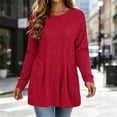 thumbnail image 3 of ZGRBOU Long Sleeve Tunic Tops for Women Crewneck Ribbed Knit Sweater Fall Casual Loose Fit Pullover Shirts with Pockets, 3 of 5