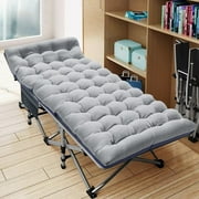 Slsy XL Folding Camping Cots with 3.3 inch 2 Sided Mattress, 75* 28 Folding Sleeping Cot Guest Bed, Folding Bed Cot with Carry Bag