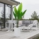 thumbnail image 3 of QinaQin Árbol artificial tipo platanera con maceta blanca alta, planta tropical decorativa ideal para sala, entrada, terraza u oficina, 3 of 8