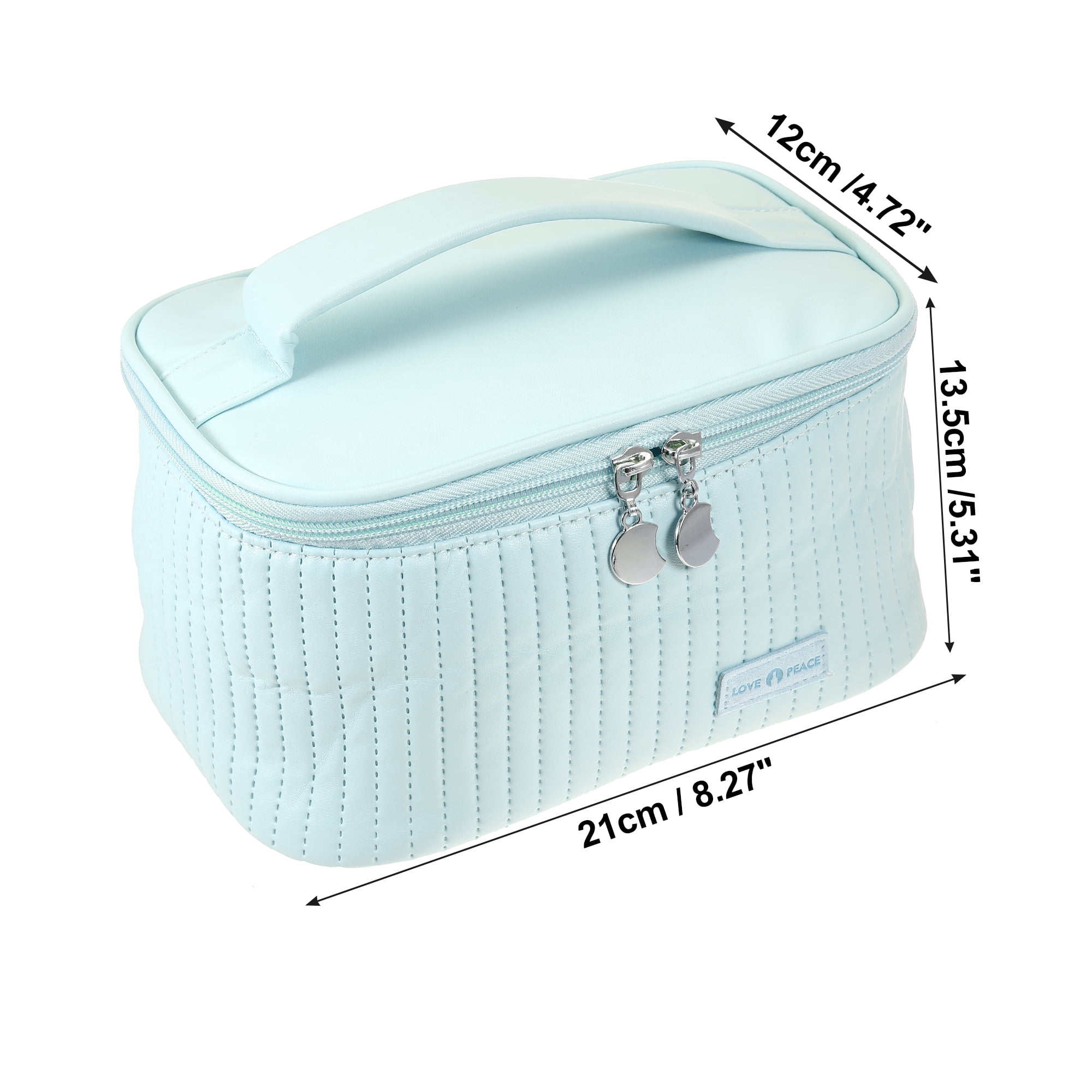 Unique Bargains Floral Makeup Bag Zipper Flower Cosmetic Pouch Blue