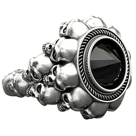 Toyfunny Hand-Made Sterling Silver Ring, Men's Skull Brutal Ring, A Gift For Him