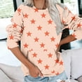 thumbnail image 2 of miqiqism Women Star Printed Sweatshirt Juniors Trendy Crew Neck Long Sleeve Shirt Teen Girls Casual Pullover Top Fall Y2K Tunic Clothes with Pockets,Beige,XX-Large, 2 of 6