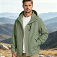 thumbnail image 2 of Rexolia Men’s Waterproof Rain Jacket Hooded Lightweight Breathable Packable Outdoor Hiking Green L, 2 of 6
